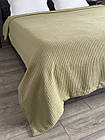 Плед покривало косичка, 100% cotton, фісташковий колір (Розміри і кольори в асортименті), фото 7