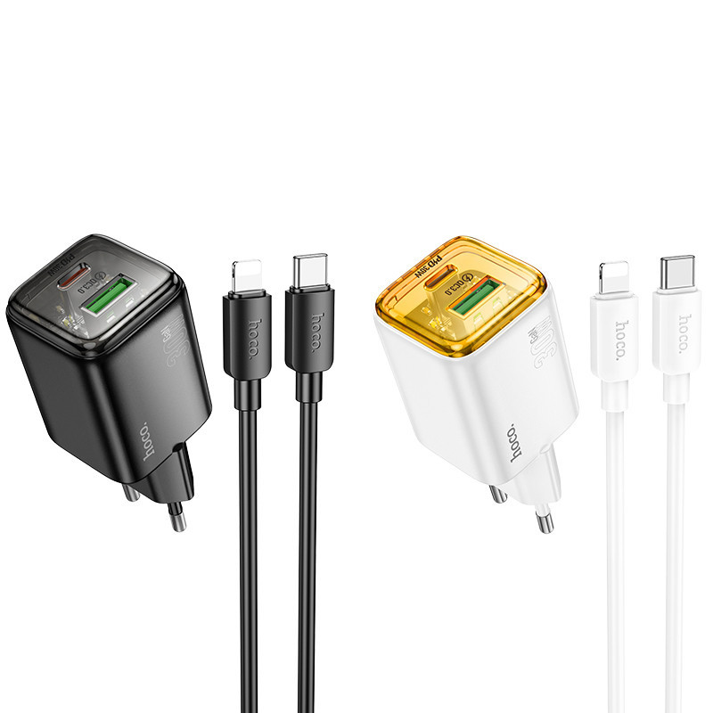 МЗП Hoco N53 Monsoon PD30W+QC3.0 (1USB-A/1C) + кабель Type-C to Lightning