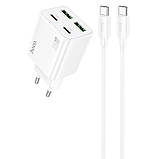 МЗП Hoco N55 Fundador PD20W four-port (2USB-A/2C) + кабель Type-C to Type-C, фото 3