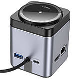 Перехідник HUB Hoco HB49 Effortless 9in1 100W з БЗП, фото 3