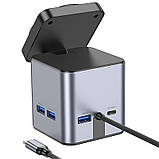 Перехідник HUB Hoco HB49 Effortless 9in1 100W з БЗП, фото 6