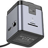 Перехідник HUB Hoco HB49 Effortless 9in1 100W з БЗП, фото 8