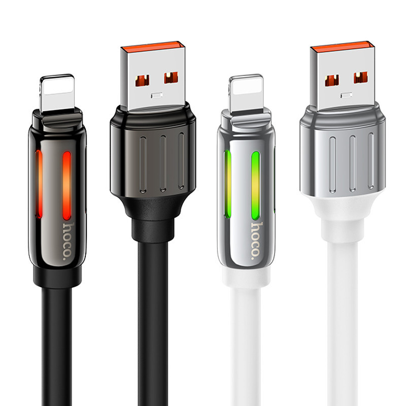 Дата кабель Hoco U136 Print USB to Lightning 2.4A (1.2m)