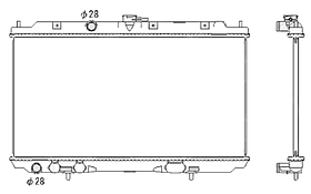 Радіатор охолодження двигуна Nissan Almera N16 00-02 Koyorad МКПП; 695X360X16; (1.5 16V/1.8 16V/1.6/1.8)