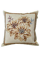 Наволочка декоративна гобеленова Новорічна Золоте свято 45х45см