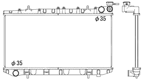 Радіатор охолодження двигуна Nissan Almera N15 95-99 Koyorad МКПП; 647X320X16; (2.0 D/1.7 D/1.8 16V)