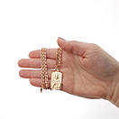 Позолочена срібна цепочка з іконкою Миколай. Срібний хрестик з ланцюжком позолота 585. 50 см, фото 2