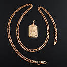 Позолочена срібна цепочка з іконкою Миколай. Срібний хрестик з ланцюжком позолота 585. 50 см, фото 7