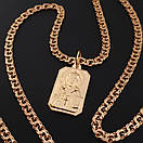 Позолочена срібна цепочка з іконкою Миколай. Срібний хрестик з ланцюжком позолота 585. 50 см, фото 6