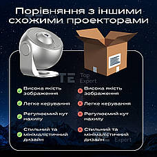 Нічник проектор зоряного неба Galaxy лазерний світильник домашній планетарій лампа 12 галактик - Сірий, фото 4