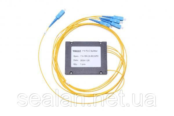Дільник оптичний корпус ABS 1x4 SC/UPC сплітер (Splitter PLC) ValCord