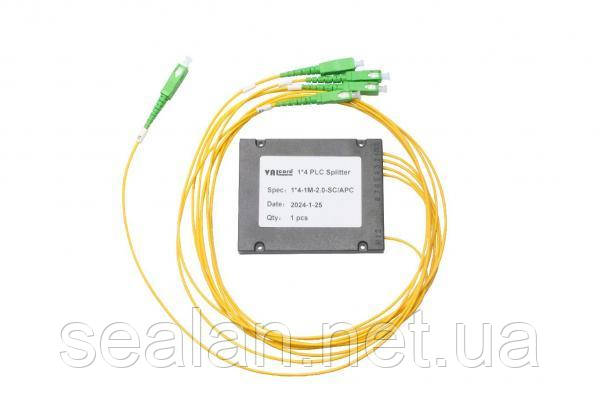 Дільник оптичний корпус ABS 1x4 SC/APC сплітер (Splitter PLC) ValCord