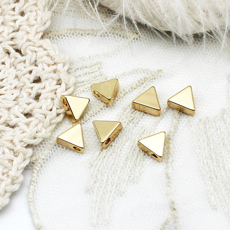 Намистина роздільник Triangle мідна 18К позолота 7,6х3,2 мм 1 шт. Золото