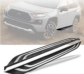 Бокові пороги OEM V2B (2 шт алюміній) для Toyota Rav 4 2019- рр