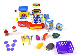 Дитячий іграшковий касовий апарат 7162 зі сканером, вагами та калькулятором, 2+.