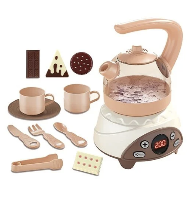 Дитячий іграшковий чайник 9933А з підсвічуванням та імітацією кип'ятіння води, 3+.