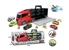 Дитячий трейлер-автовоз 666-06К, звукові та світлові ефекти, 6 машинок, 3+., фото 2