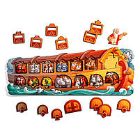 Двошаровий пазл вкладка дерево Ноїв Ковчег 43 деталі Ubee дерево 2+ 48*18см (ПСД275), фото 2