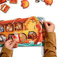 Двошаровий пазл вкладка дерево Ноїв Ковчег 43 деталі Ubee дерево 2+ 48*18см (ПСД275), фото 3