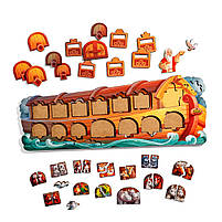 Двошаровий пазл вкладка дерево Ноїв Ковчег 43 деталі Ubee дерево 2+ 48*18см (ПСД275), фото 4