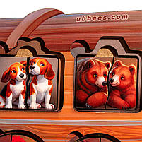 Двошаровий пазл вкладка дерево Ноїв Ковчег 43 деталі Ubee дерево 2+ 48*18см (ПСД275), фото 7