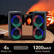 Портативна бездротова Bluetooth колонка NB-041 Компактна колонка з RGB підсвічуванням та гарним звуком, фото 5