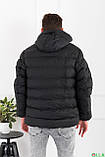 Чоловіча зимова чорна куртка з капюшоном, фото 6