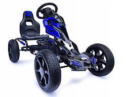 Дитячий картинг 4KiDS з педалями 5-12 років до 60 кг Синій