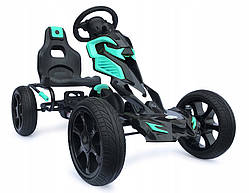 Дитячий картинг 4KiDS з педалями 5-12 років до 60 кг Бірюзовий