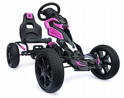 Дитячий картинг 4KiDS з педалями 5-12 років до 60 кг Рожевий