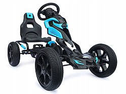 Дитячий картинг 4KiDS з педалями 5-12 років до 60 кг Блакитний
