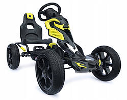 Дитячий картинг 4KiDS з педалями 5-12 років до 60 кг Жовтий
