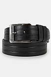 Шкіряний чоловічий ремінь Rivers 46 чорний 135 см, фото 2
