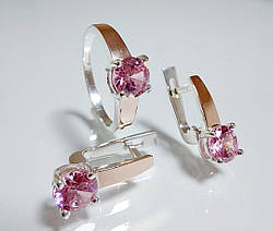 Срібний гарнітур з золотими накладками