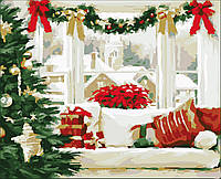 Картина живопис розмальовка за номерами малювання розпис за цифрами на полотні "Різдвяний ранок" 40*50 см