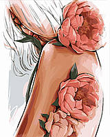 Картина живопис малювання за номерами розмальовка за цифрами на полотні "Квіткова ніжність" 40*50 см