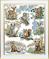 "Лісова малеча" 30х37 см (набір для вишивання муліне ДМС)
