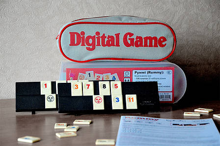 УКРАЇНСЬКОЮ! Настільна гра Руммікуб: Руммі (Rummy / Rummikub Digital Game: Дорожня версія), фото 1
