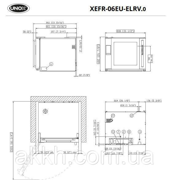 фото схема Піч конвекційна Unox XEFR06EUELRV