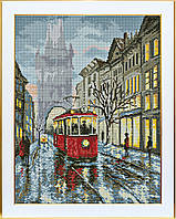 "Зимовий трамвай" 26х34 см (набір для вишивання муліне ДМС)
