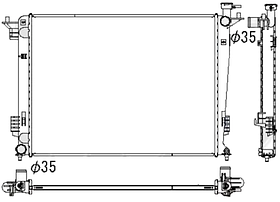 Радіатор охолодження двигуна Hyundai ix35 10-15 Koyorad МКПП; 640X480X16; KOREA, тип DOOWON; (2.0/2.4)