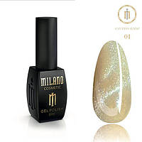 Milano Cosmetic гель-лак Котяче око Cat eyes ALMAZ № 01 для нігтів, 8 мл