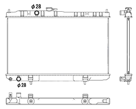 Радіатор охолодження двигуна Nissan Almera CLASIC B10 06-13 Koyorad МКПП; 686X385X16; (1.6)