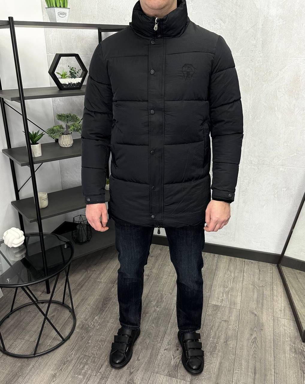 Чоловіча зимова куртка BRUNELLO CUCINELLI H4927 чорна, фото 1