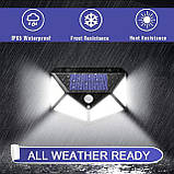 IOTSES 【4 шт.】 Сонячні охоронні світильники на відкритому повітрі, модернізовані 100 світлодіодів 270° ширококутні 3 режими, фото 4