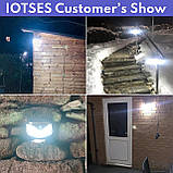 IOTSES 【4 шт.】 Сонячні охоронні світильники на відкритому повітрі, модернізовані 100 світлодіодів 270° ширококутні 3 режими, фото 5