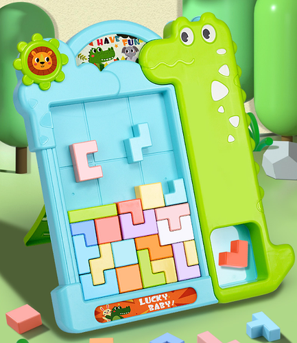 Великий Дитячий Тетріс Конструктор Крокодил Зелений Рожевий Тетріс ...