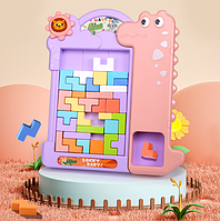 Большой Детский Тетрис Конструктор Крокодил Зеленый Розовый Тетрис-конструктор Головоломка Розовый Toyvoo