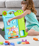 Большой Детский Тетрис Конструктор Крокодил Зеленый Розовый Тетрис-конструктор Головоломка Toyvoo Великий