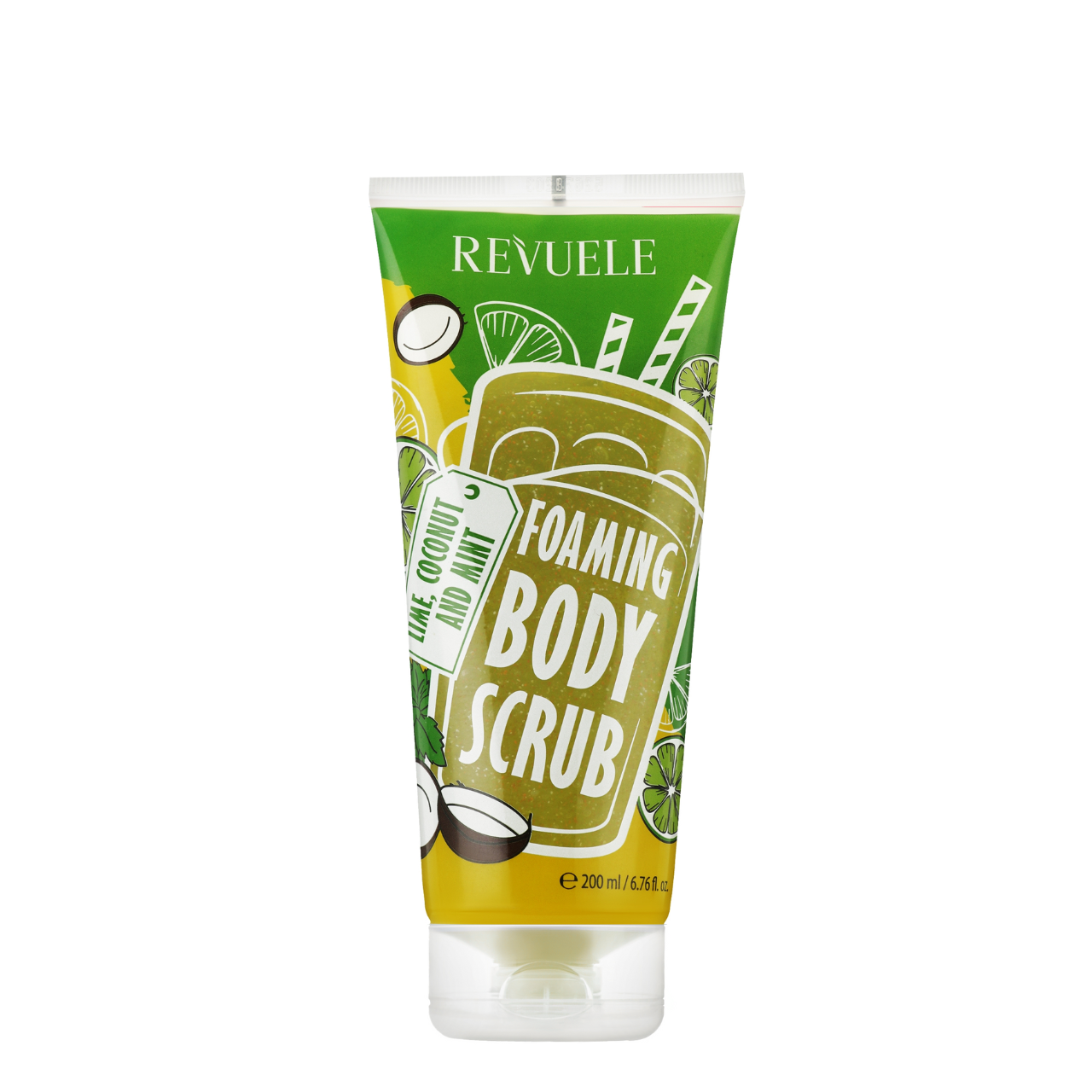 Пінний скраб для тіла м`ята кокос та лайм Revuele, 200 мл, фото 1